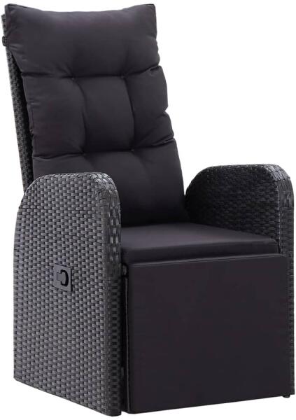 dönthető háttámlás polyrattan kerti szék párnával (46066)