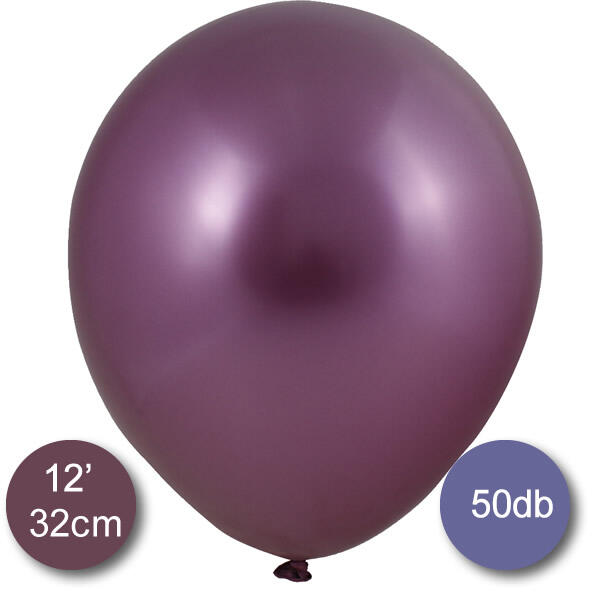 Króm (tükör) lufi, pink színben (MR709), 50db/cs