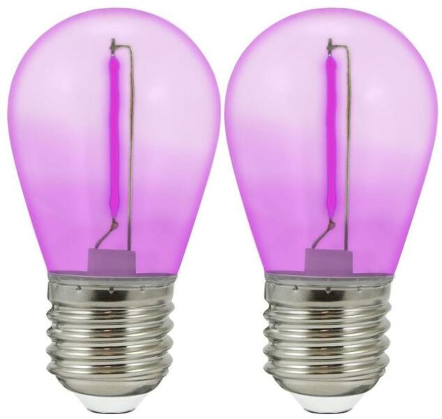 KÉSZLET 2x LED Izzó PARTY E27/0, 3W/36V lila SA1803 (SA1803)