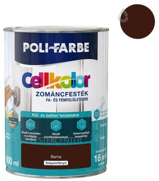 Vásárlás: Poli-Farbe CellKolor zománcfesték - barna - 0, 8 l Zománcfesték  árak összehasonlítása, CellKolor zománcfesték barna 0 8 l boltok