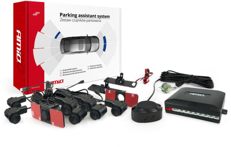 AMiO Set senzori de parcare marșarier buzzer 8 senzori negru intern 16.5mm  (AMI-02254) - vexio Alarma auto - Preturi comparatii de preturi, Alarma  auto oferte pret