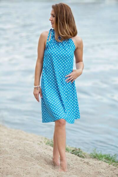 Vásárlás: LOVEMADE Türkiz pöttyös nyári ruha megkötővel Felnőtt méret:  40/42 Női ruha árak összehasonlítása, Türkiz pöttyös nyári ruha megkötővel  Felnőtt méret 40 42 boltok