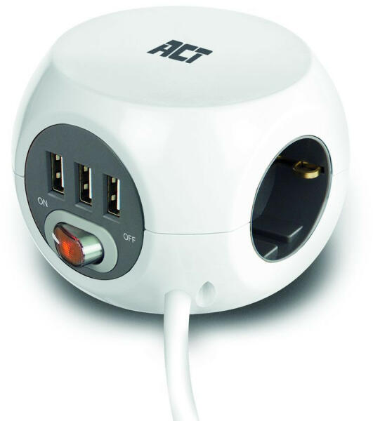 3 Plug + 3 USB 3 m Switch (AC2410)