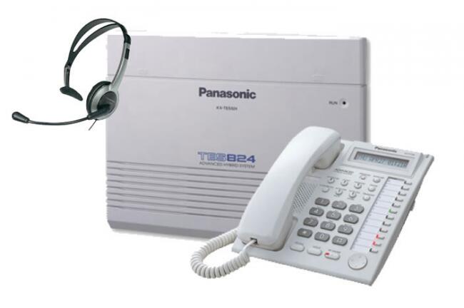 Panasonic Pachet Centrala telefonica analogica KX-TES824CE + Telefon  KX-AT7730 + Casca RP-TCA430E-S Panasonic Alb (pack.4-TES) (Centrala  telefonica) - Preturi