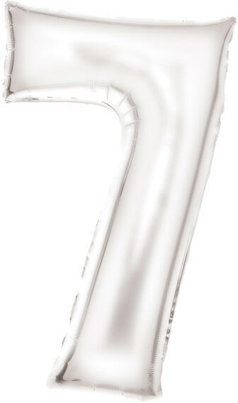 Lustre White, Fehér 7-es szám fólia lufi 86 cm (DPA9917299) - kidsfashion