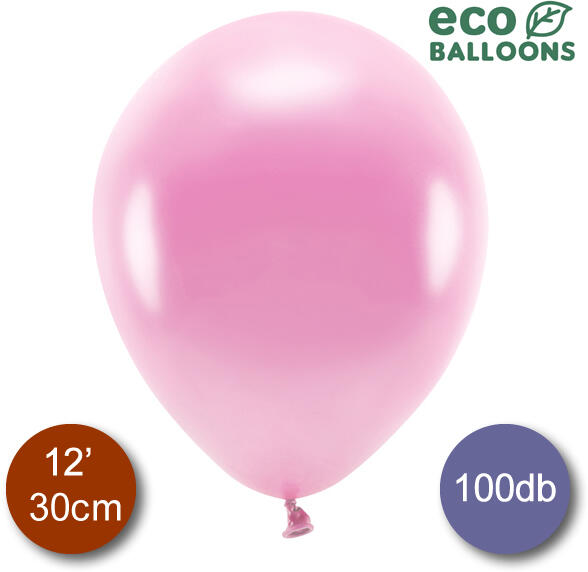 Eco lufi, latex, metál pink, d30 100 db