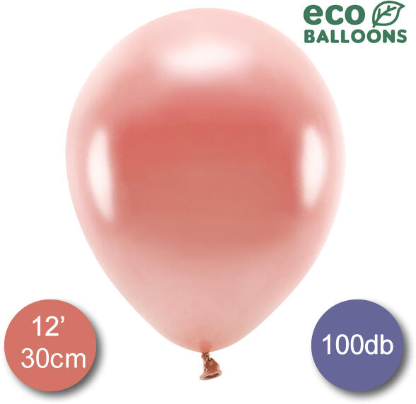 Eco lufi (metál), rose-gold, 30cm, 100 db
