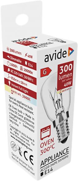 Sütőizzó izzó, 40W, E14, 300lm, 300°C WW (AROB14WW-40W) (AROB14WW-40W)