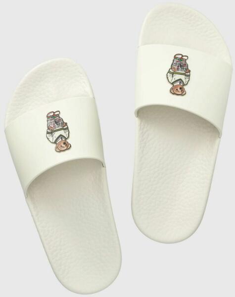 Ralph Lauren papuci Polo Slide culoarea alb, 809892944002 PPYX-KLU010_00X  (Papuc barbati) - Preturi
