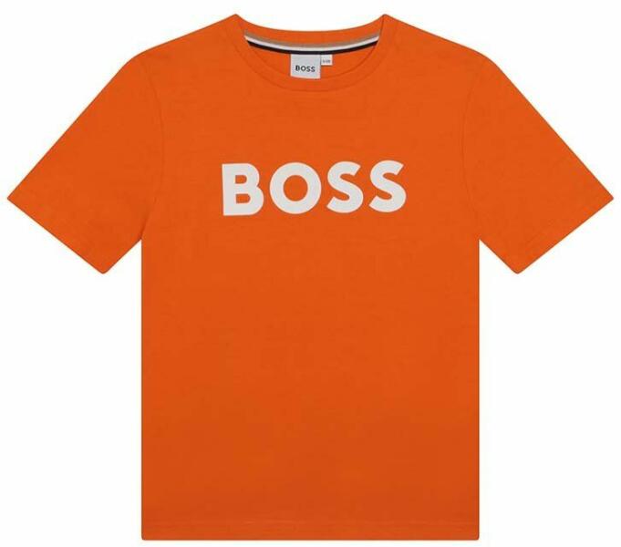 HUGO BOSS tricou de bumbac pentru copii culoarea portocaliu, cu imprimeu  PPYX-TSB0H2_22X (Tricou copii) - Preturi