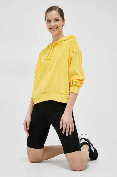Champion bluza femei, culoarea galben, cu glugă, neted PPYX-BLD0YH_11X  (Pulover dama) - Preturi
