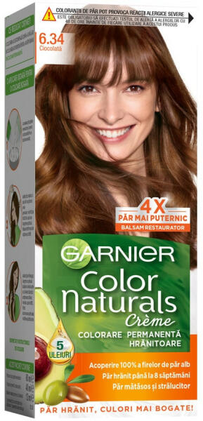 Garnier Vopsea de par permanenta cu amoniac Garnier Color Naturals 6.34  Ciocolata, 110 ml (NM8709) (Vopsea de par) - Preturi