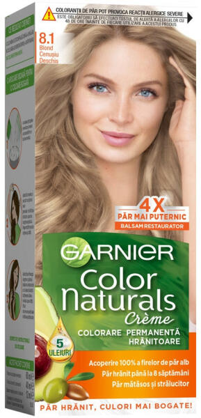 Garnier Vopsea de par permanenta cu amoniac Garnier Color Naturals 8.1 Blond  Cenusiu Deschis, 110 ml (NM8717) (Vopsea de par) - Preturi