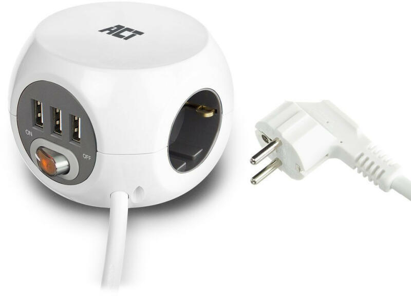 2 Plug + 3 USB 1,5 m Switch (AC2405)