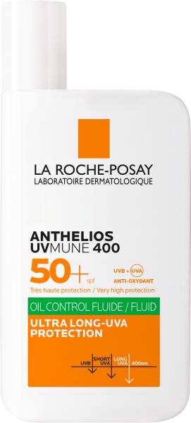 Vásárlás: La Roche-Posay Anthelios UVMUNE 400 Oil Control Fluid SPF 50+  50ml Naptej, napolaj árak összehasonlítása, Anthelios UVMUNE 400 Oil  Control Fluid SPF 50 50 ml boltok