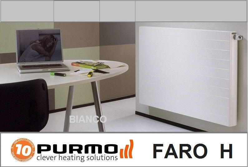 Purmo Radiator decorativ orizontal din otel, tip 22 400x1950 alb, Purmo  Faro H (Radiator / convector) - Preturi