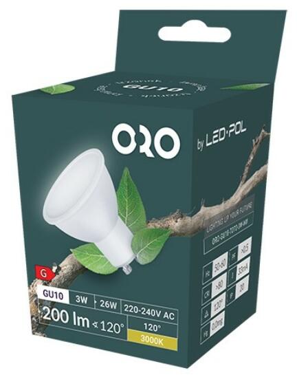 Oro-gu10-toto-3w-ww Fényforrás (oro01001) (oro01001)