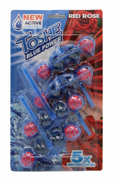 WC illatosító - Toshe Blue Power 4x55g Red Rose