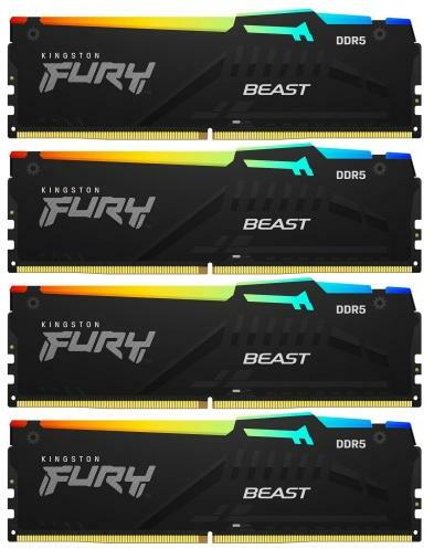 Kingston FURY Beast RGB 64GB (4x16GB) DDR5 6000MHz KF560C40BBAK4