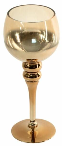 Vásárlás: Cloe üveg gyertyatartó Arany 12x30 cm Gyertyatartó árak  összehasonlítása, Cloe üveg gyertyatartó Arany 12 x 30 cm boltok