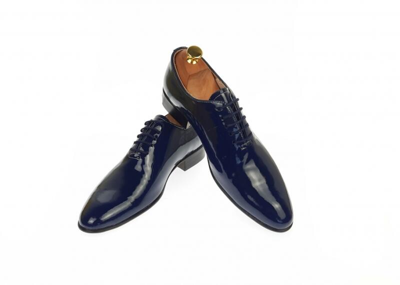 Rovi Design Oferta marimea 41, 42 - Pantofi barbati eleganti bleumarin din  piele naturala lac, ENZO - LMOD1BLMLAC (Pantof barbati) - Preturi