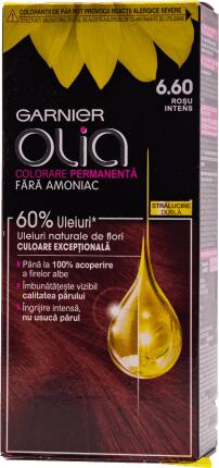 Garnier Olia Vopsea de păr permanentă fără amoniac 6.60 roşu intens, 1 buc ( Vopsea de par) - Preturi
