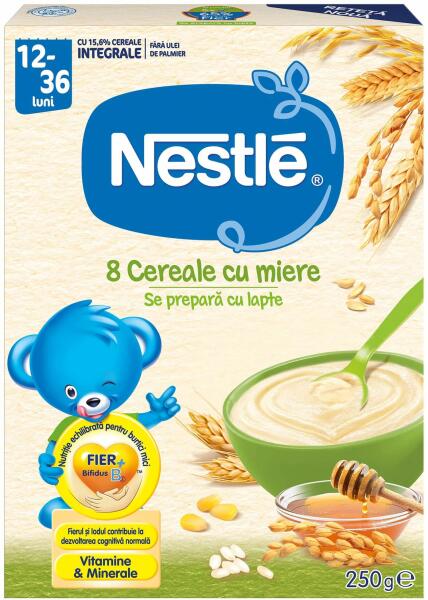 NESTLE 8 Cereale cu miere, +12 luni, 250g, Nestle (Cereale bebelusi) -  Preturi