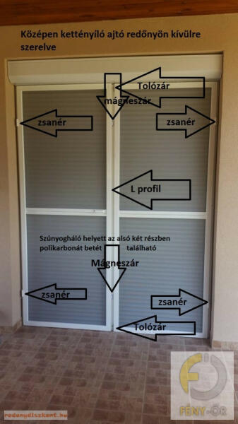 3. Szúnyogháló ajtó szett - egyedi méretre gyártott (POLIKARBONÁT BETÉTTEL)  - KÉTOLDALRA NYÍLÓ SZÚNYOGHÁLÓ AJTÓ (rd994049)
