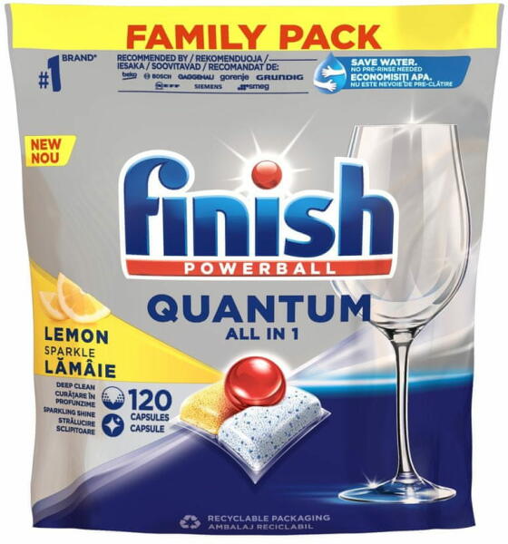 Vásárlás: Finish Quantum All in 1 Lemon Sparkle mosogatógép kapszula 120 db  Gépi mosogatószer, öblítőszer árak összehasonlítása,  QuantumAllin1LemonSparklemosogatógépkapszula120db boltok