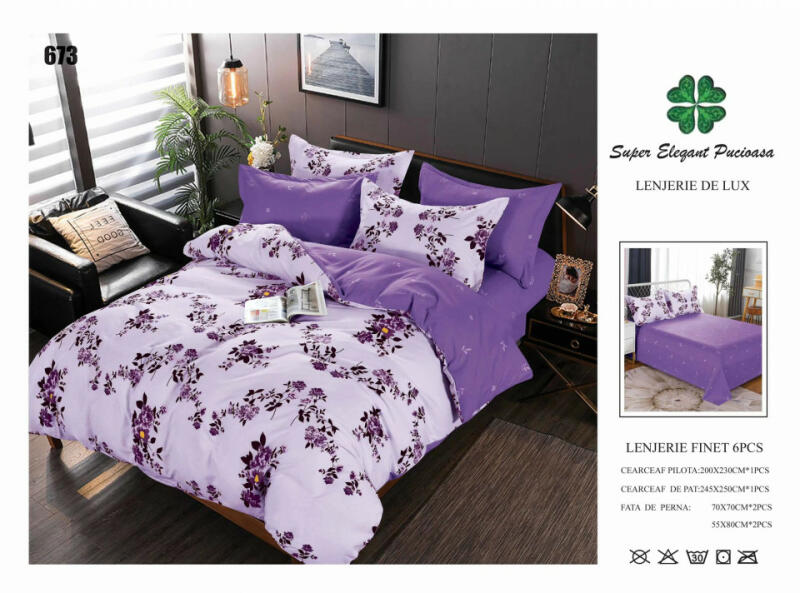 PUCIOASA Lenjerie de pat din bumbac satinat Finet - Produs romanesc, calitate  inalta - cod LJ673 (Lenjerie de pat) - Preturi