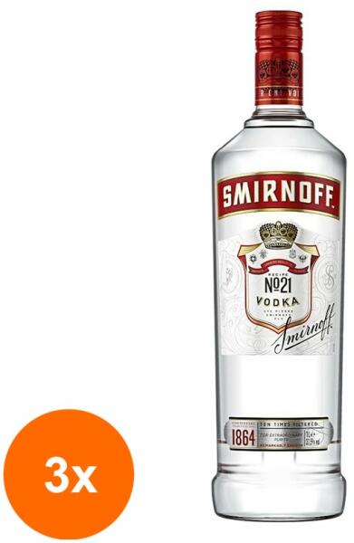 SMIRNOFF Set 3 x Vodka Smirnoff Red, 40% Alcool, 1 l (Vodca) - Preturi