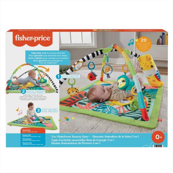 Fisher-Price Esőerdős 3 az 1-ben zenélő zsiráfos pocakpárnával (HJW08)