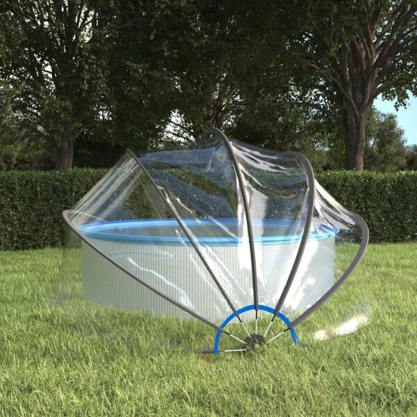 Kerek PVC medencekupola 376x188 cm 93813