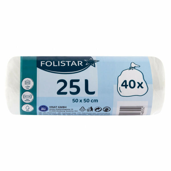 HNAT szemeteszsák fehér/átlátszó 50x60cm 30L HDPE 50 db/tekercs (8050060SMWT1)