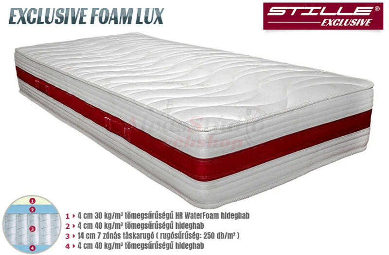 Vásárlás: Stille Exclusive Foam Lux zsákrugós matrac 110x190 Matrac árak  összehasonlítása, Exclusive Foam Lux zsákrugós matrac 110 x 190 boltok