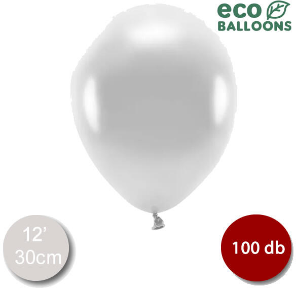 ECO Lufi, metál ezüst, 30cm, 100 db/cs
