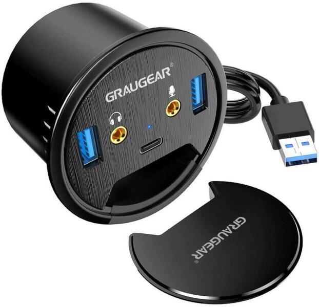 GriGear Hub USB GriGear USB 3.0 Tisch mit Audio- und conector pentru  microfon (G-THUB-AU-60) (Crad reader) - Preturi