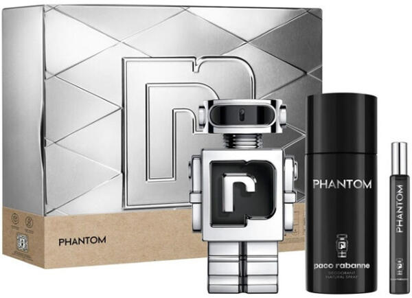 Paco Rabanne Phantom Set (EDT 100ml + EDT 10ml + Deo Spray 150ml) pentru  Bărbați (Pachete de cadouri) - Preturi