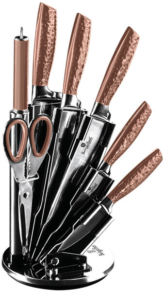Rosegold késkészlet akril állvánnyal 8 db-os (BH/2462)
