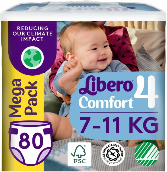 Vásárlás: Libero Comfort 4 Maxi 7-11 kg 80 db Pelenka árak  összehasonlítása, Comfort 4 Maxi 7 11 kg 80 db boltok