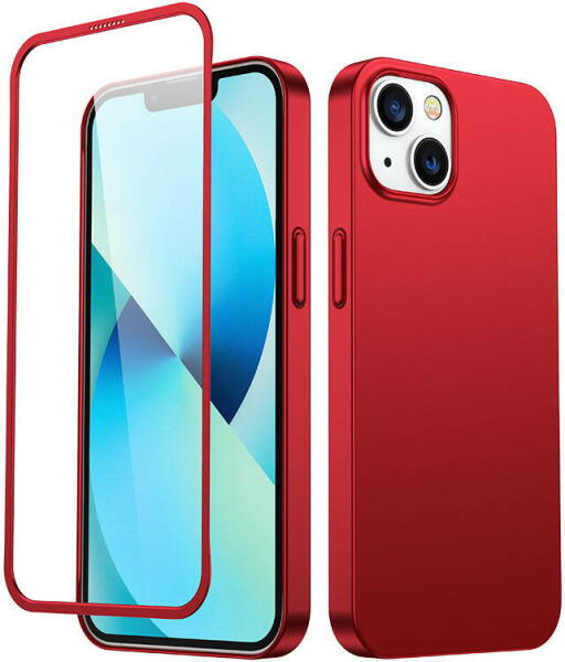 JOYROOM Husa completa 360 fata si spate pentru iPhone 13 + protector de  ecran din sticla calita rosie (JR-BP927 rosu) (6941237161574) (Husa telefon  mobil) - Preturi
