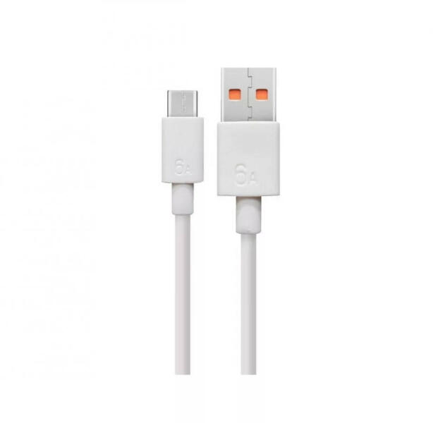 fehér gyári USB - Type-C gyorstöltő adatkábel 1m 6A (LX04072043) (04072043)