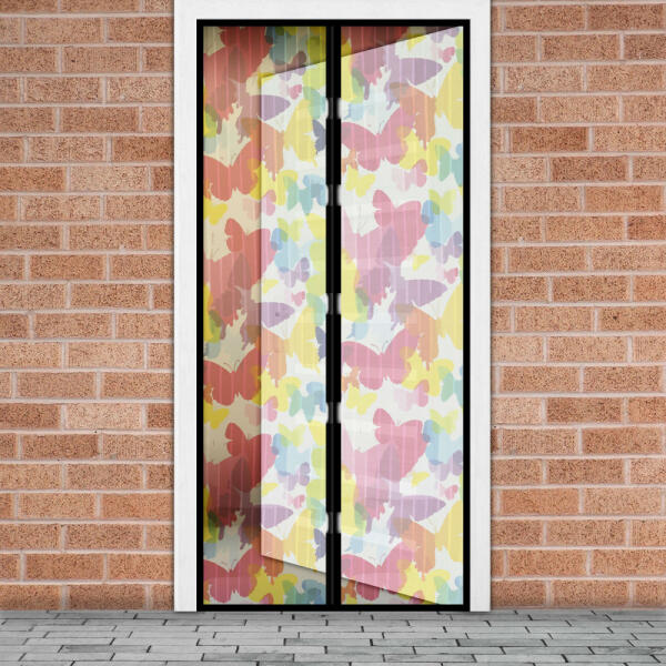 Mágneses függöny ajtóra 100x210 cm - színes pillangós (11398K)