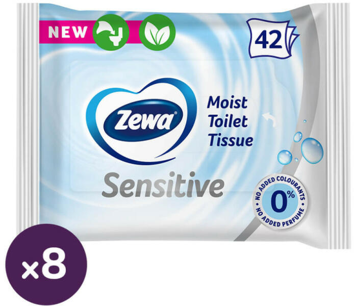 Vásárlás: Zewa Sensitive nedves toalettpapír 8x42 db WC-papír árak  összehasonlítása, Sensitive nedves toalettpapír 8 x 42 db boltok