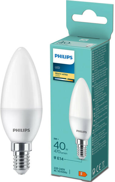 Vásárlás: Philips E14 LED gyertya 4, 9W 470lm 2700K meleg fehér - 40W izzó  helyett (929003541103) LED izzó árak összehasonlítása, E 14 LED gyertya 4 9  W 470 lm 2700 K meleg fehér 40 W izzó helyett 929003541103 boltok