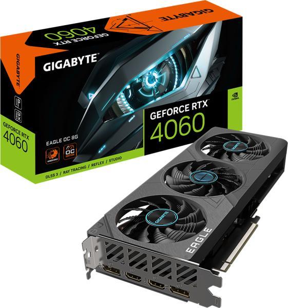 GIGABYTE GeForce RTX 4060 EAGLE OC 8G (GV-N4060EAGLE OC-8GD) Placa video  Preturi - GIGABYTE GeForce RTX 4060 EAGLE OC 8G (GV-N4060EAGLE OC-8GD) Placa  video Magazine