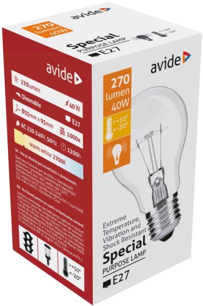 hőálló gömb izzó A55 40W E27