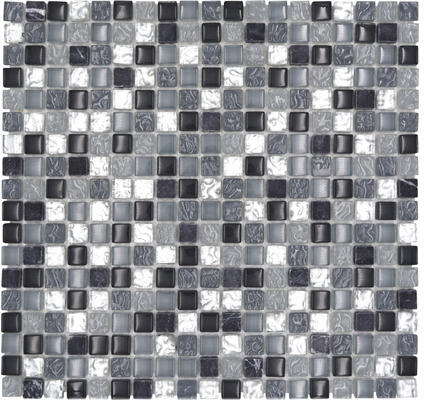 Mozaic sticlă-piatră naturală XCM M890 gri/argintiu/alb 30, 5x32, 2 cm  (Gresie, faianta) - Preturi