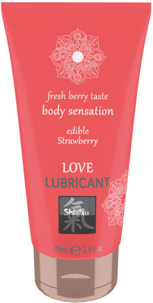 Shiatsu Love Lubricant - Edible Strawberry 75 ml