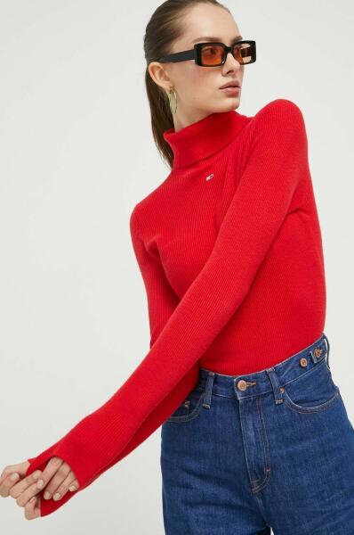 Vásárlás: Tommy Hilfiger pulóver könnyű, női, piros, garbónyakú - piros S -  answear - 33 990 Ft Női pulóver árak összehasonlítása, pulóver könnyű női  piros garbónyakú piros S answear 33 990 Ft boltok